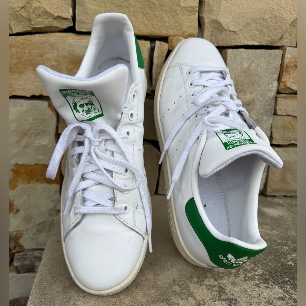 Adidas Originals Men’s Stan Smith Leather Sneakers‎ in White & Green Sz-13. O